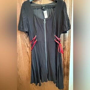 Torrid Black Dress with Red Tie Details